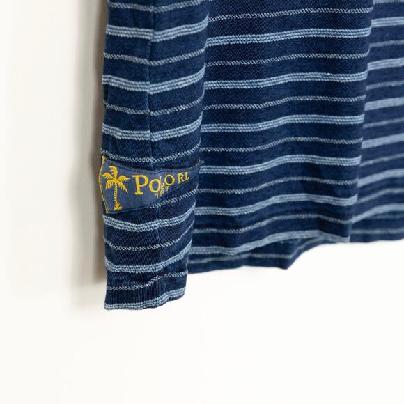 Polo Ralph Lauren Men Classic Fit Striped Cotton Linen Tee Navy Size L - Picture 8 of 8